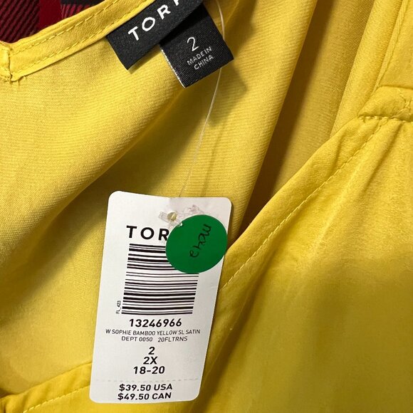 TORRID Sophie Satin Cami – Size 2 – NWT Radiant Yellow - Picture 3 of 4